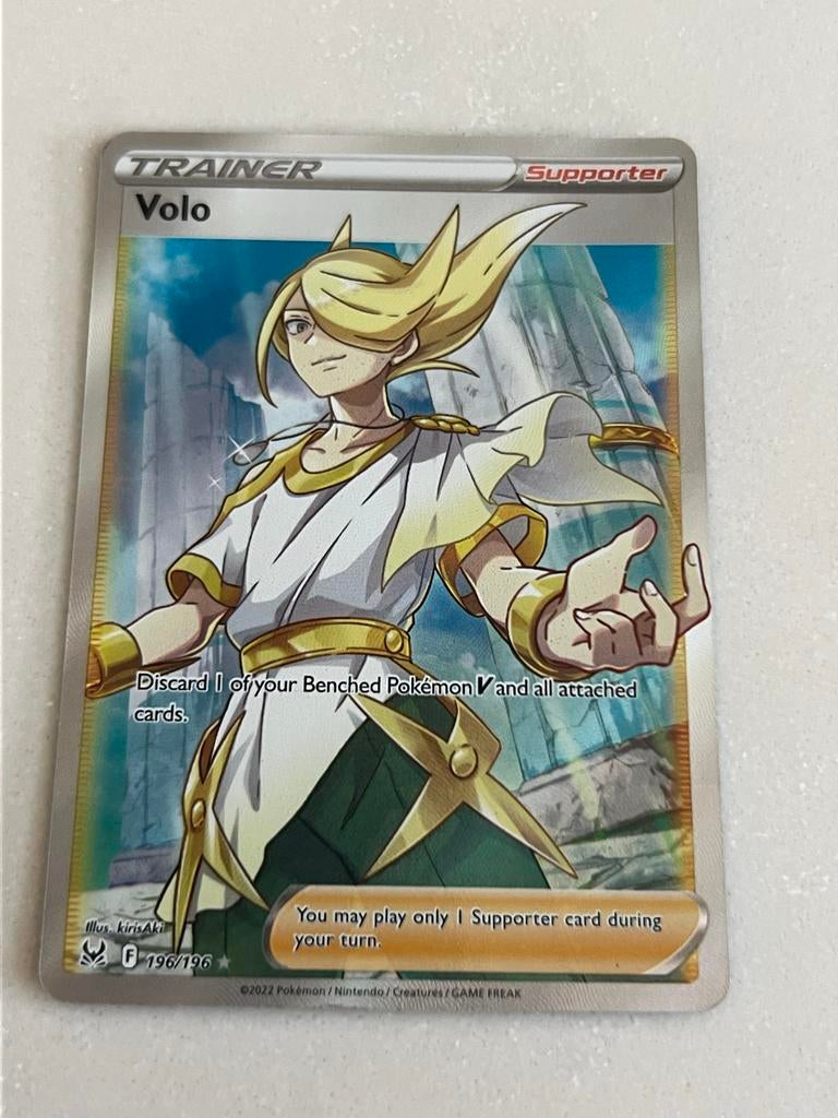 Pokémon TCG Volo Trainer Supporter Kaart 196/196, Ophalen of Verzenden, Zo goed als nieuw, Losse kaart