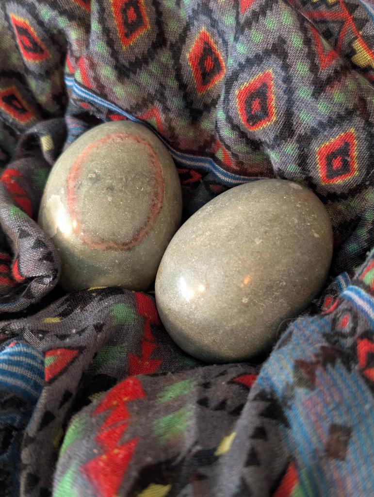 Set van 2 Gepolijste Shiva Lingam, Groen, Overige materialen, Overige stijlen, Nieuw