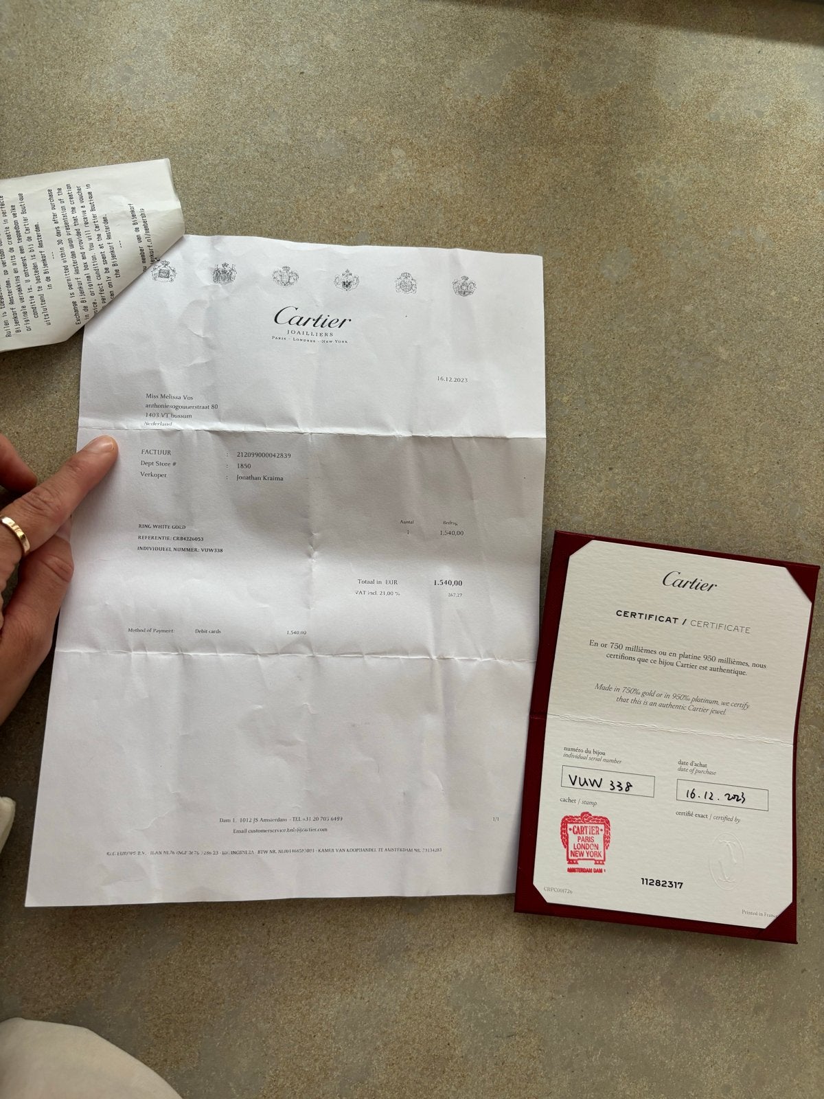 Cartier Juste un Clou Ring - Witgoud, Sieraden, Tassen en Uiterlijk, Ophalen of Verzenden, Zo goed als nieuw, 17 tot 18, Dame of Heer