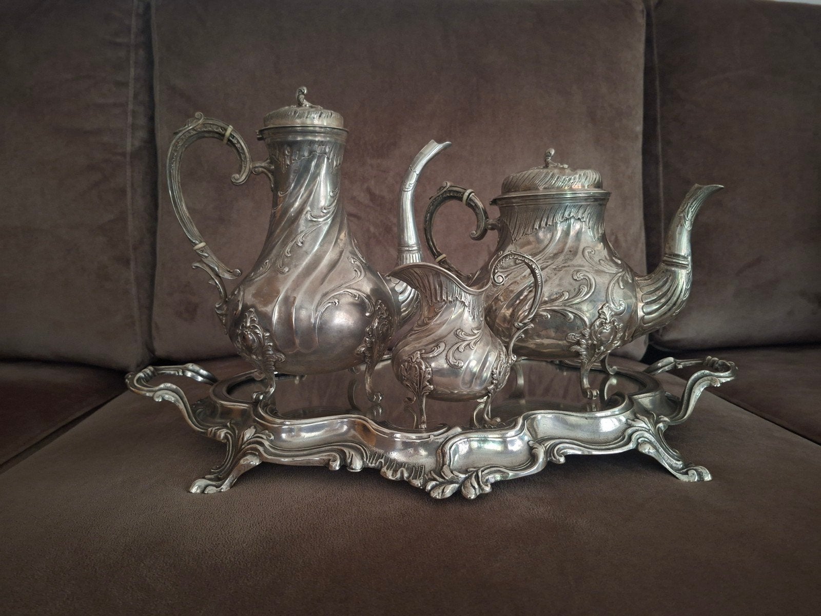 antiek frans 950 zilver thee en koffie set 1894-1924, Ophalen of Verzenden, Zilver