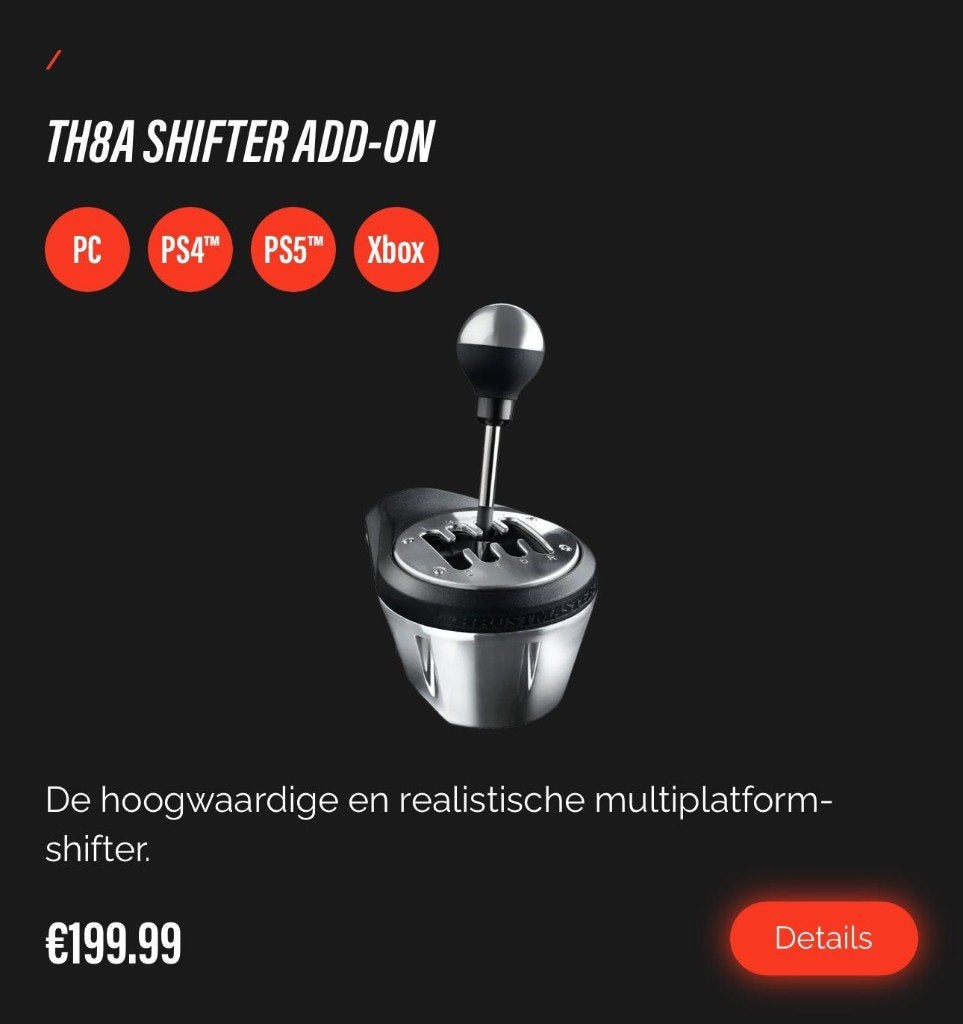 Thrustmaster TH8A shifter (schakelpook) - als nieuw met doos, Ophalen of Verzenden, Zo goed als nieuw, Stuurtje of Sportattribuut