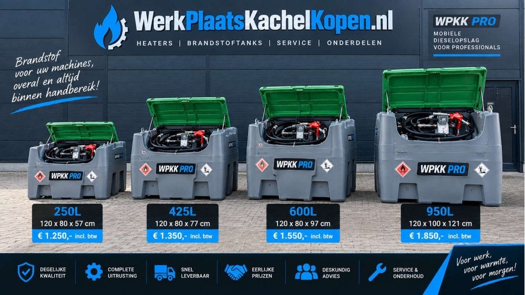 Brandstoftank Diesel met 12V Pomp | 100 tot 950 Liter, Ophalen of Verzenden, Niet ingevuld, Niet ingevuld, Niet ingevuld
