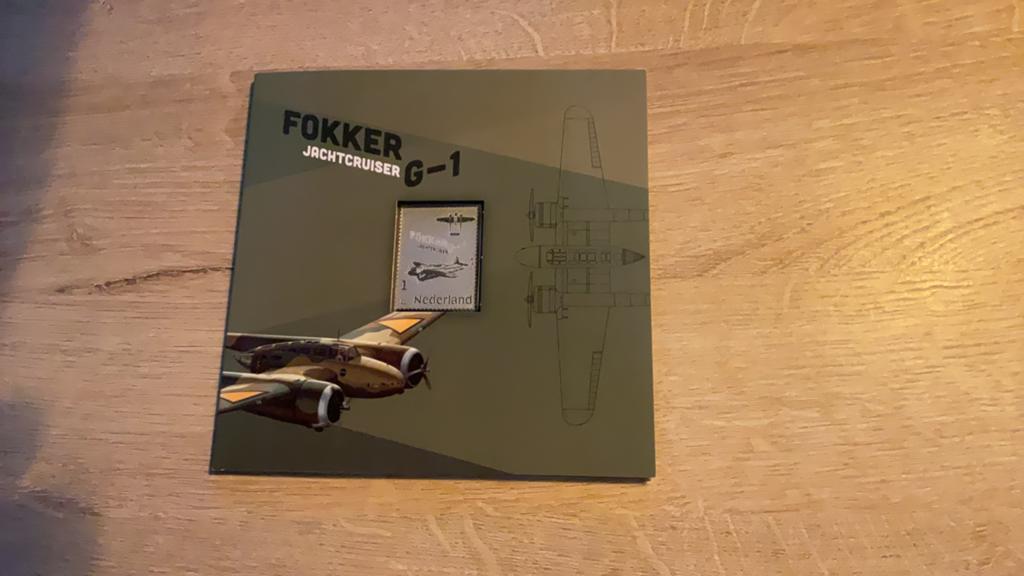 Zilveren postzegel fokker jachtcruiser g -1, Ophalen of Verzenden, Na 1940, Postfris