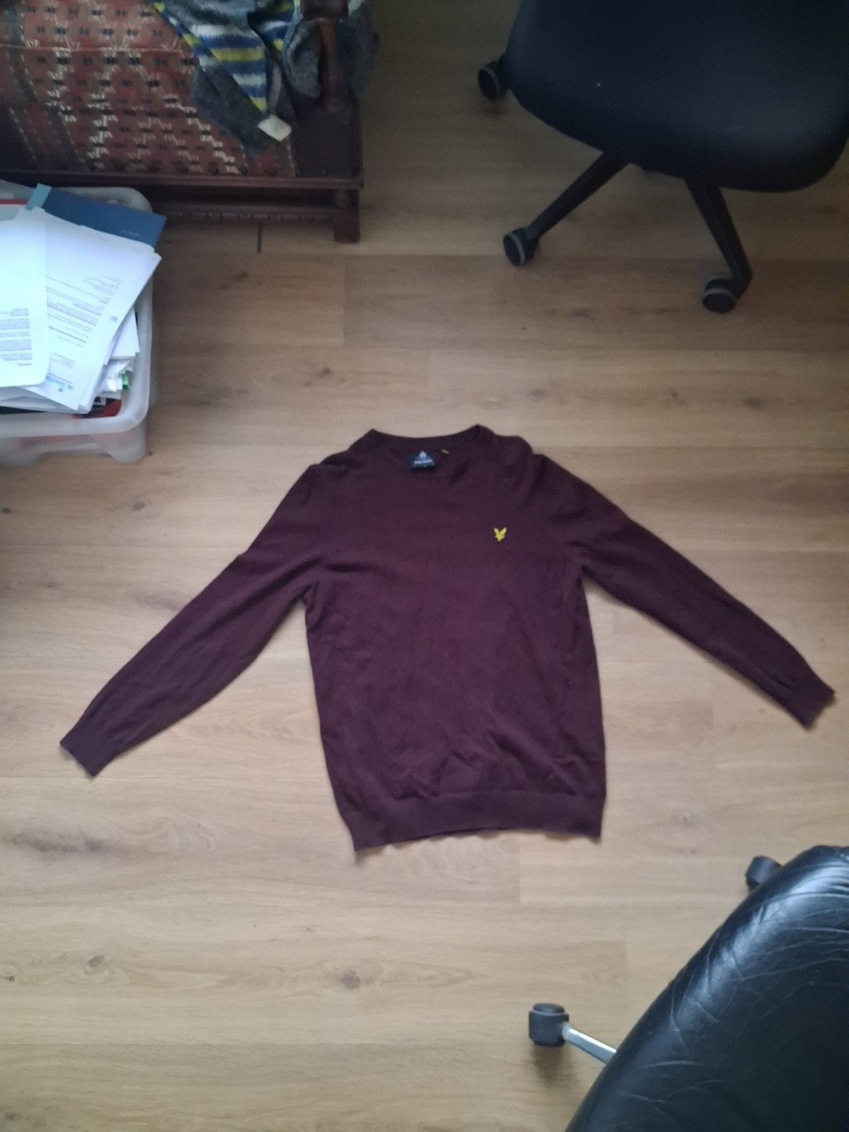 Lyle & Scott Bordeauxrode Trui - Maat L, Maat 52/54 (L), Ophalen of Verzenden, Zo goed als nieuw, Lyle & Scott