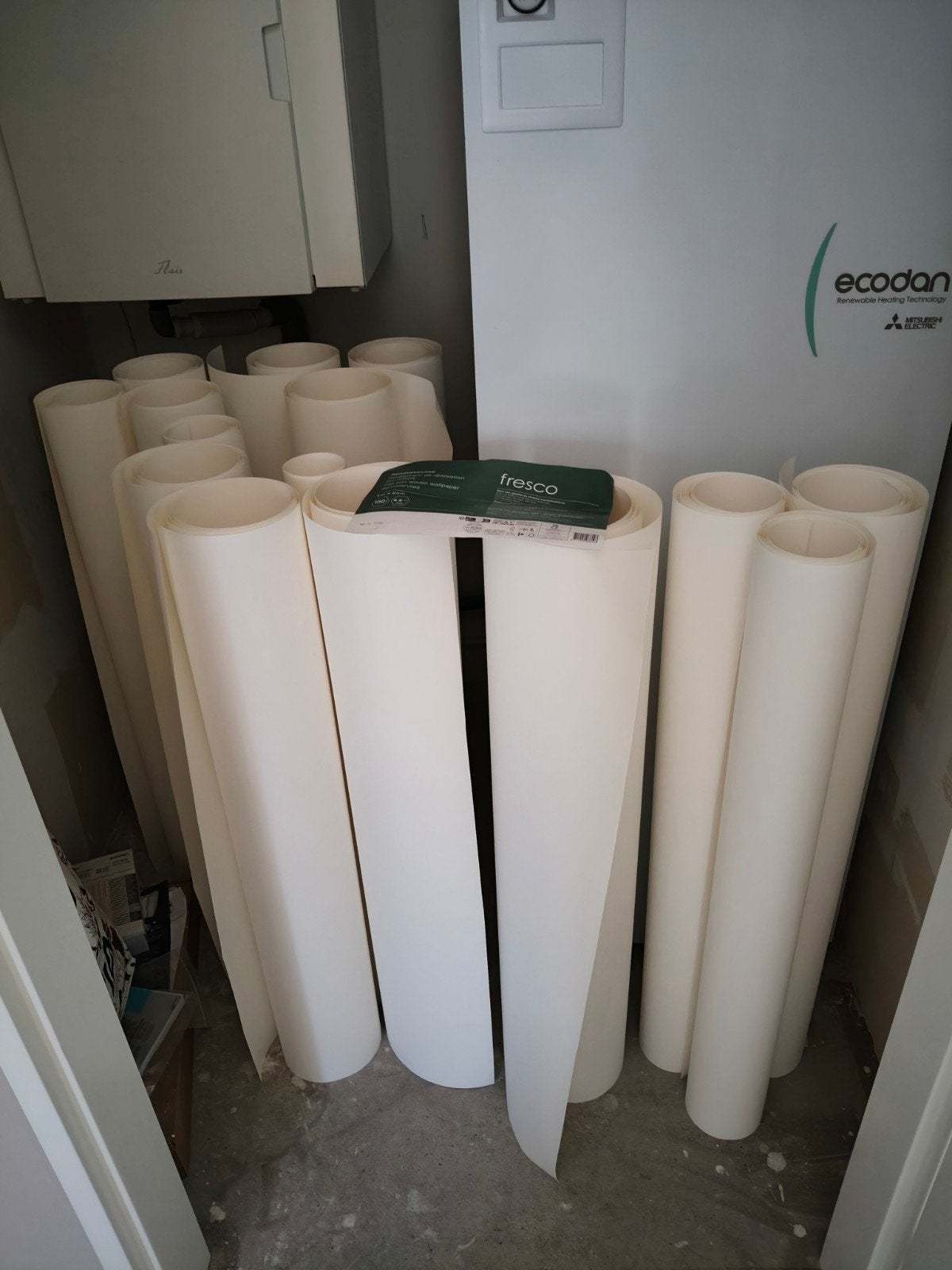 Fresco Renovliesbehang (gesneden), Ophalen, Wit, Modern, 25 tot 50 m²