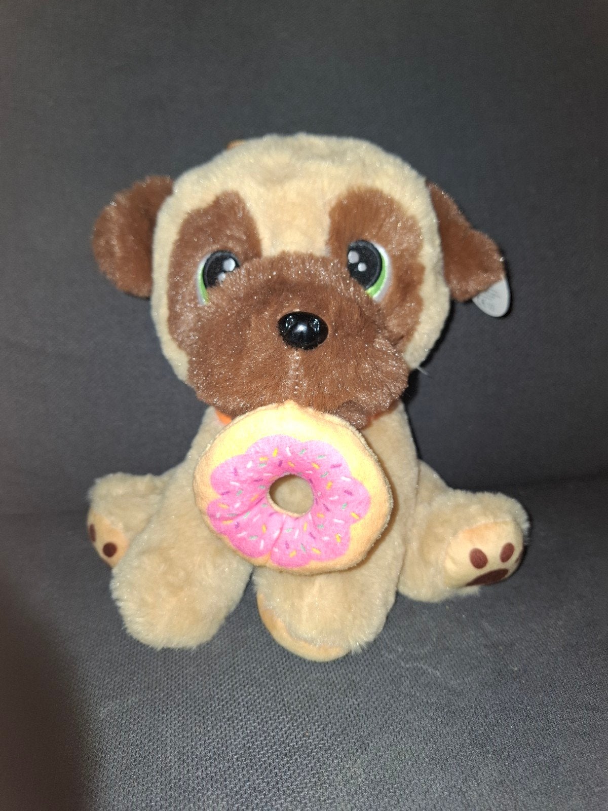 Leuke knuffelhond met donut, ca. 25-30 cm, Overige merken, Overige karakters, Middelgroot (20 tot 80 cm), Bruin