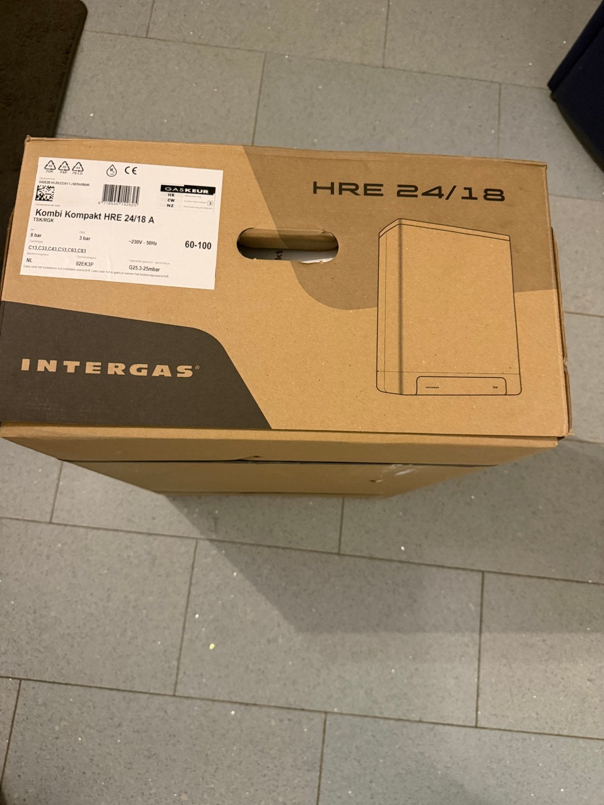 Intergas Kombi Kompakt HRE 24/18 A CV-ketel nieuw in doos, Ophalen, Hoog rendement (Hr), Cv-ketel of Combi-ketel, Nieuw