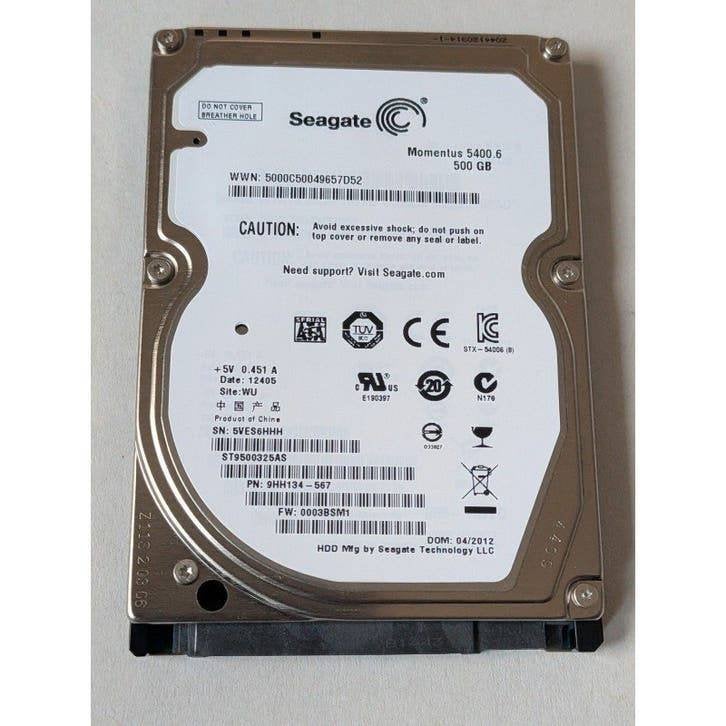 Seagate Momentus 5400.6 500GB HDD 2.5" SATA, Intern, Seagate Momentus, Ophalen of Verzenden, Zo goed als nieuw