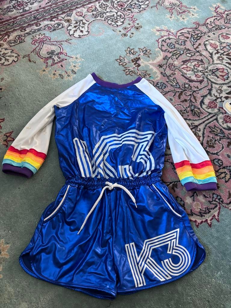 K3 pakje blauw met regenboog mouwen, Ophalen of Verzenden, Gebruikt, Meisje