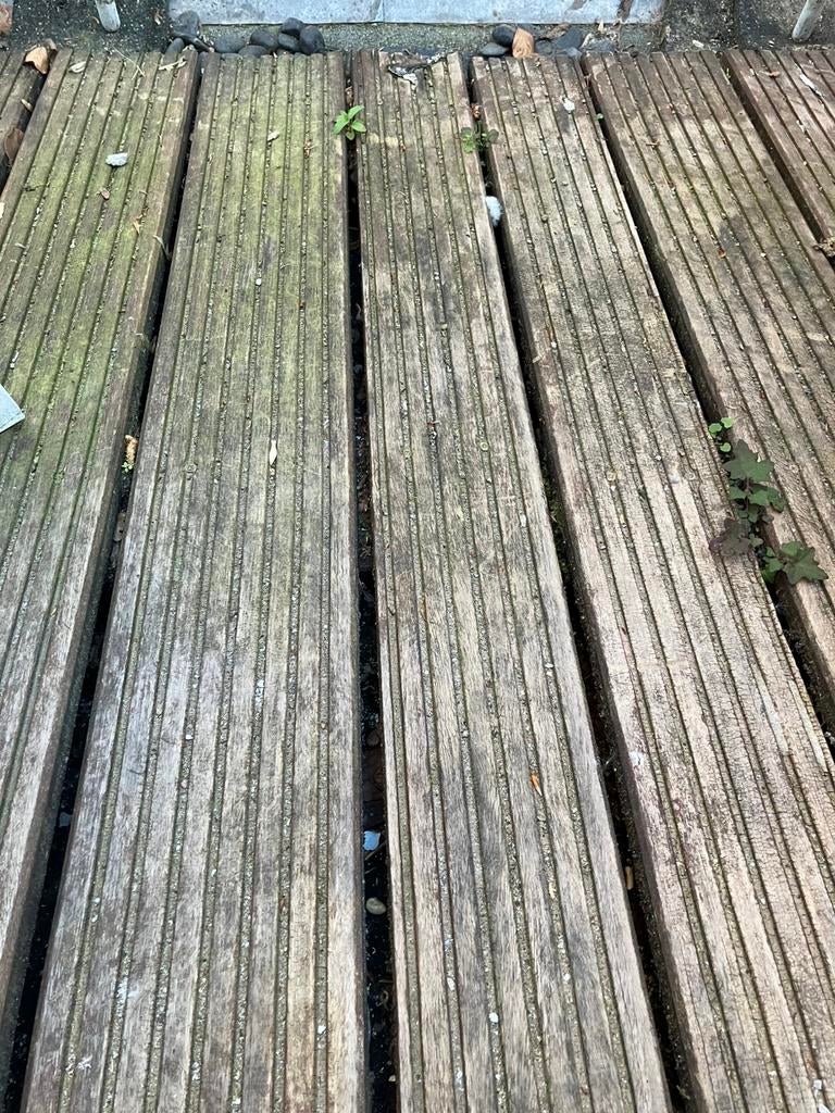 Twee hardhouten vlonders - GRATIS, Ophalen, Gebruikt, Hout