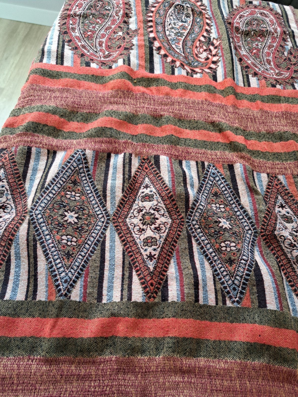 Dames sjaal met paisley en streep patroon - 170x65 cm, Ophalen of Verzenden, Zo goed als nieuw, Sjaal