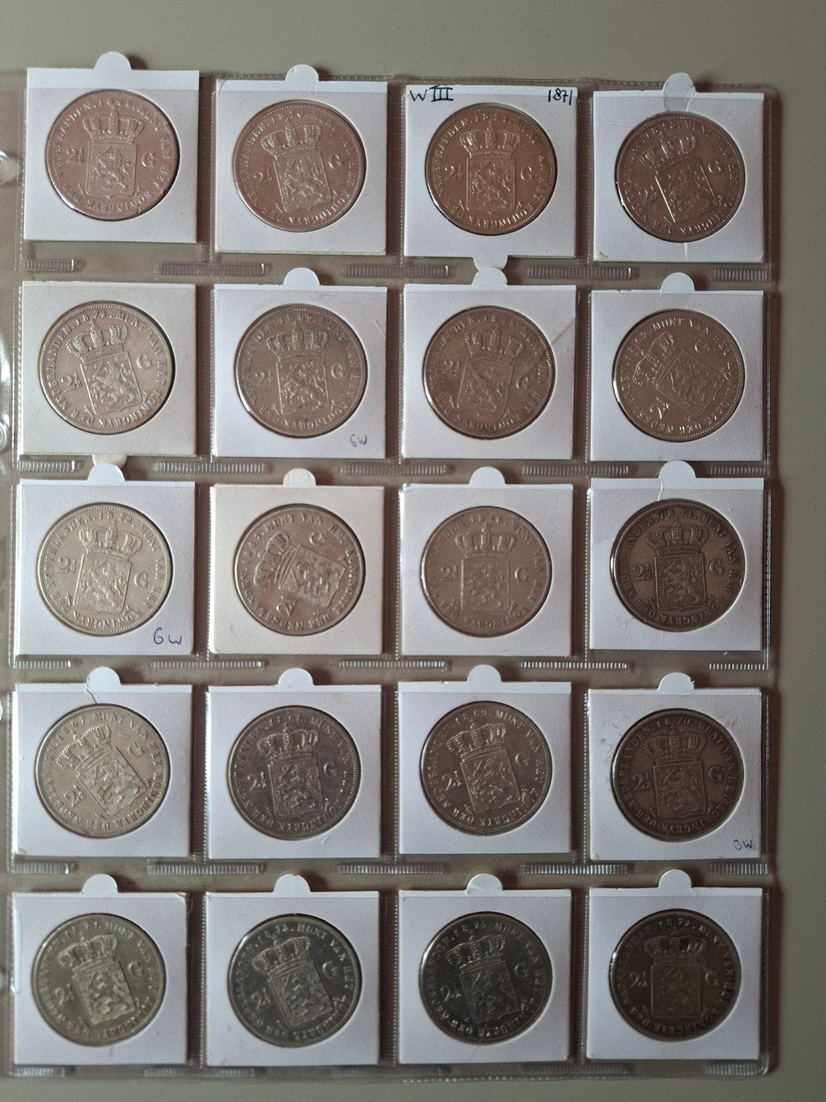 20 rijksdaalders willem 2 en willem 3 2,5 2½ gulden, Ophalen of Verzenden, Nederland, Munten