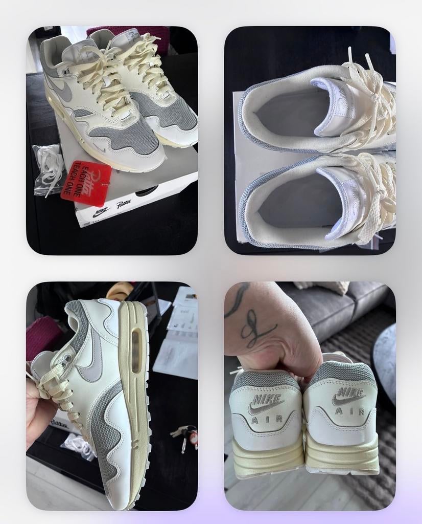 Nike Air Max 1 Patta White, Ophalen of Verzenden, Nieuw, Wit, Sneakers of Gympen