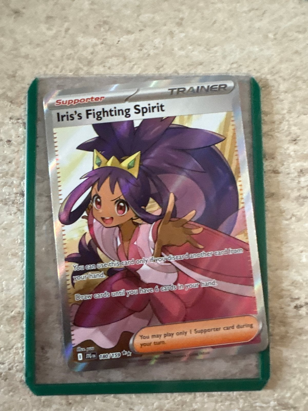 Iris's Fighting Spirit Full Art Trainer Kaart Pokémon, Ophalen of Verzenden, Zo goed als nieuw, Losse kaart, Foil