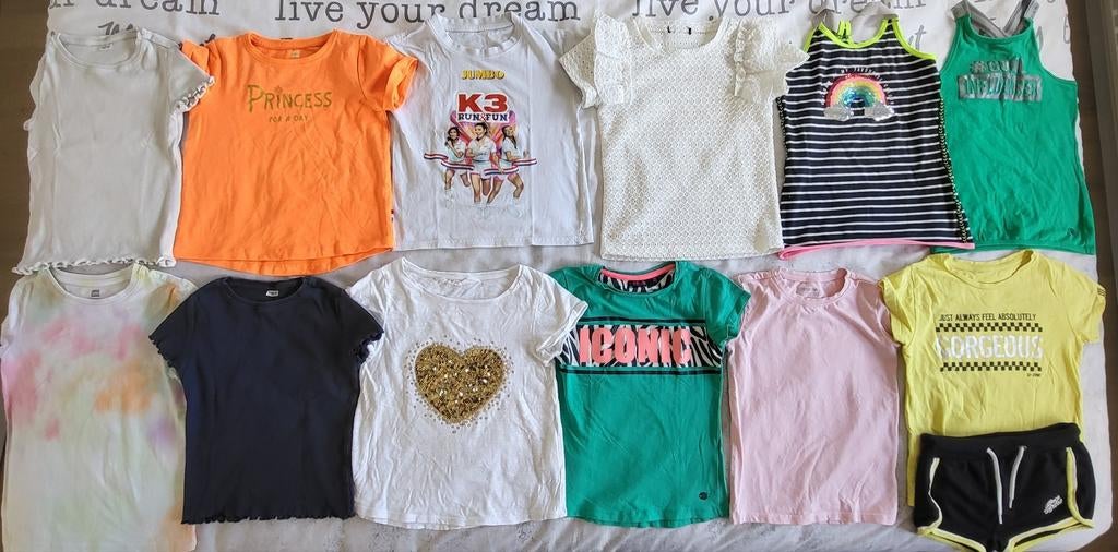 Shirts maat 110/116, Kinderen en Baby's, Ophalen of Verzenden, Zo goed als nieuw, Meisje, Shirt of Longsleeve