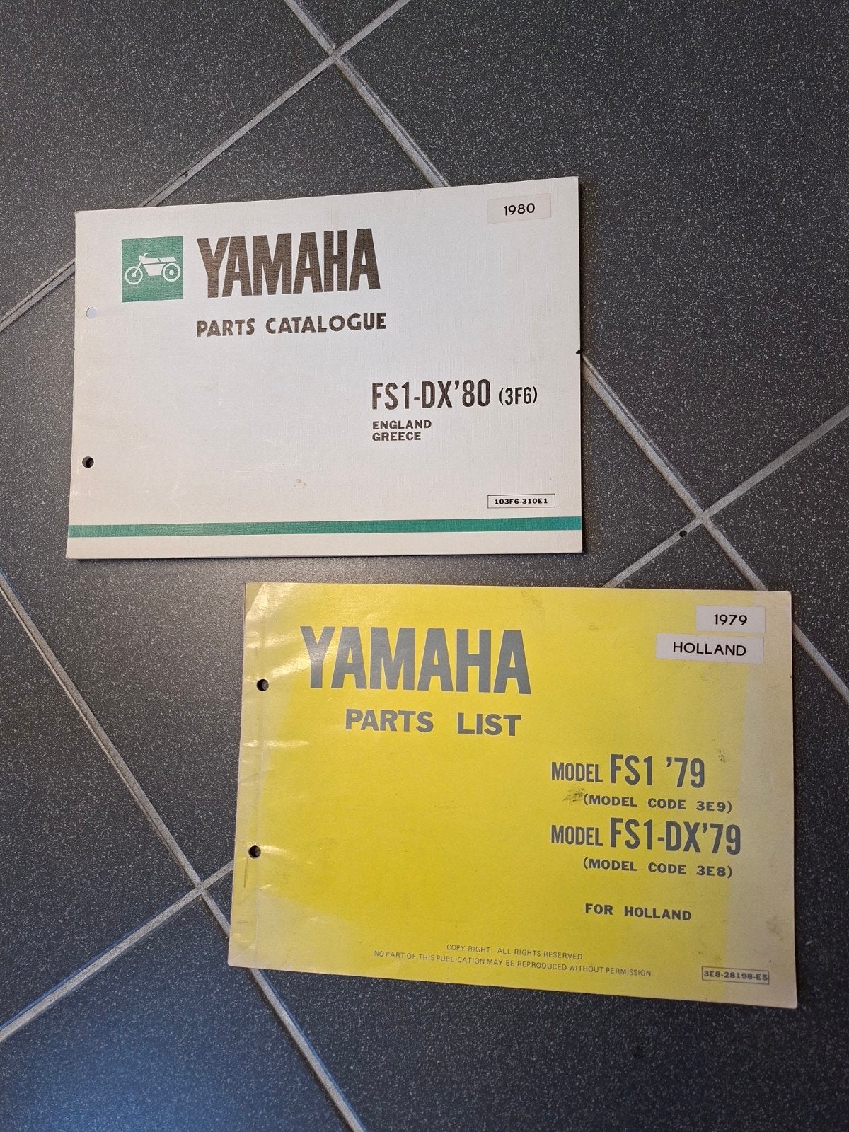 2x Yamaha fs1 onderdelen boek, Ophalen of Verzenden, Zo goed als nieuw