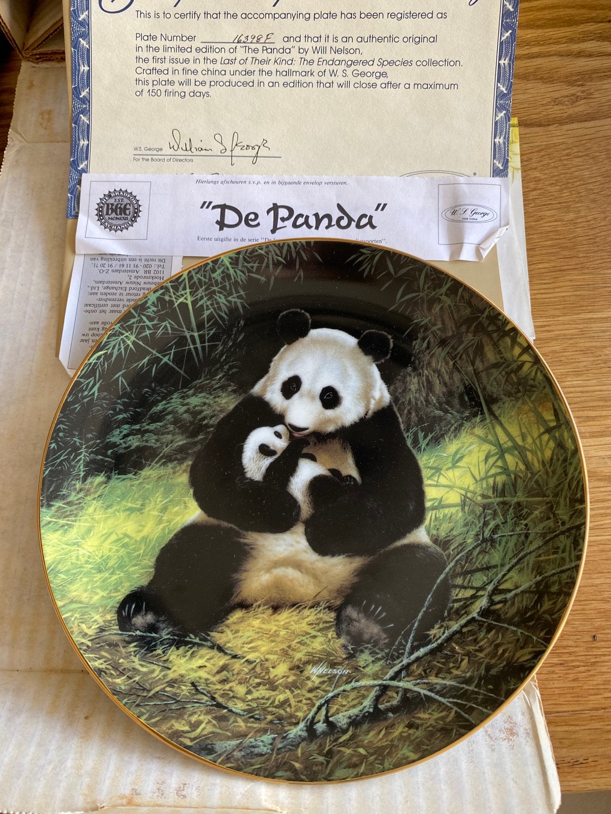 Te koop bord met panda, Ophalen of Verzenden, Nieuw, Overige diersoorten