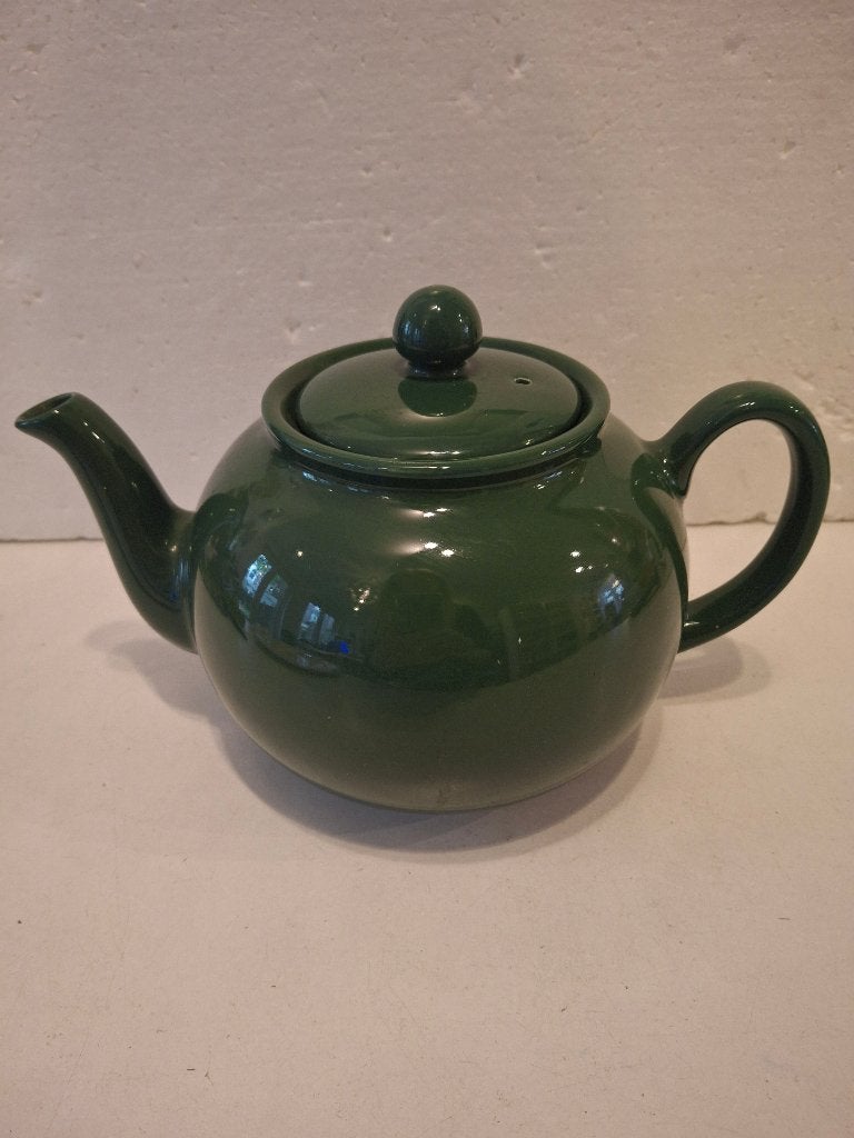 Pristine England - donkergroene aardewerk theepot 1,2 liter, Ophalen of Verzenden
