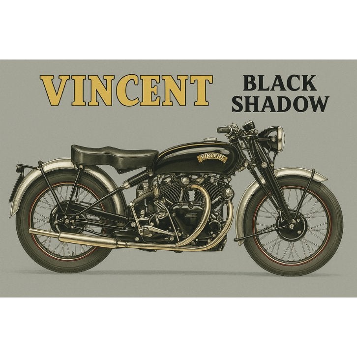 Vincent Black Shadow bord, Verzenden, Nieuw, Reclamebord