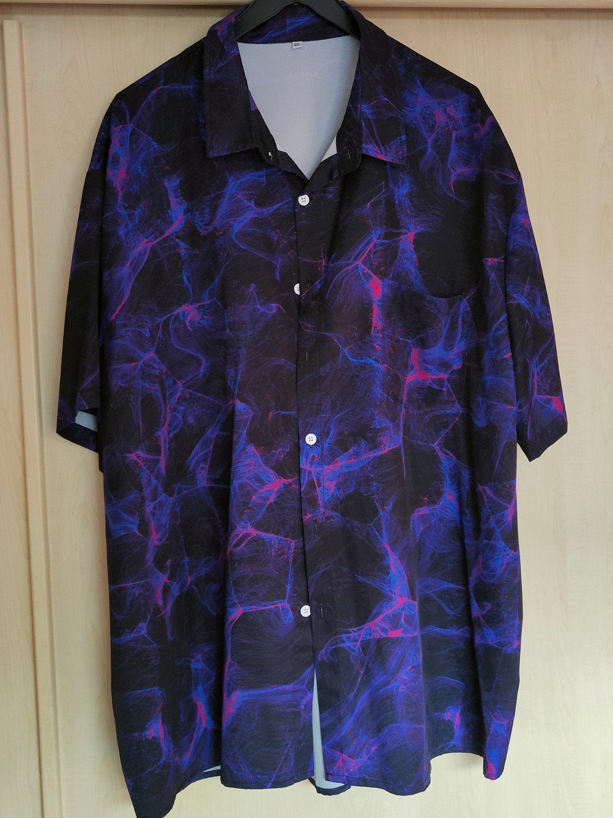 Blouse paars zwart roze maat 4XL, Temu polyester, Kleding | Heren, Overhemden, Temu, Paars, Ophalen of Verzenden, Zo goed als nieuw