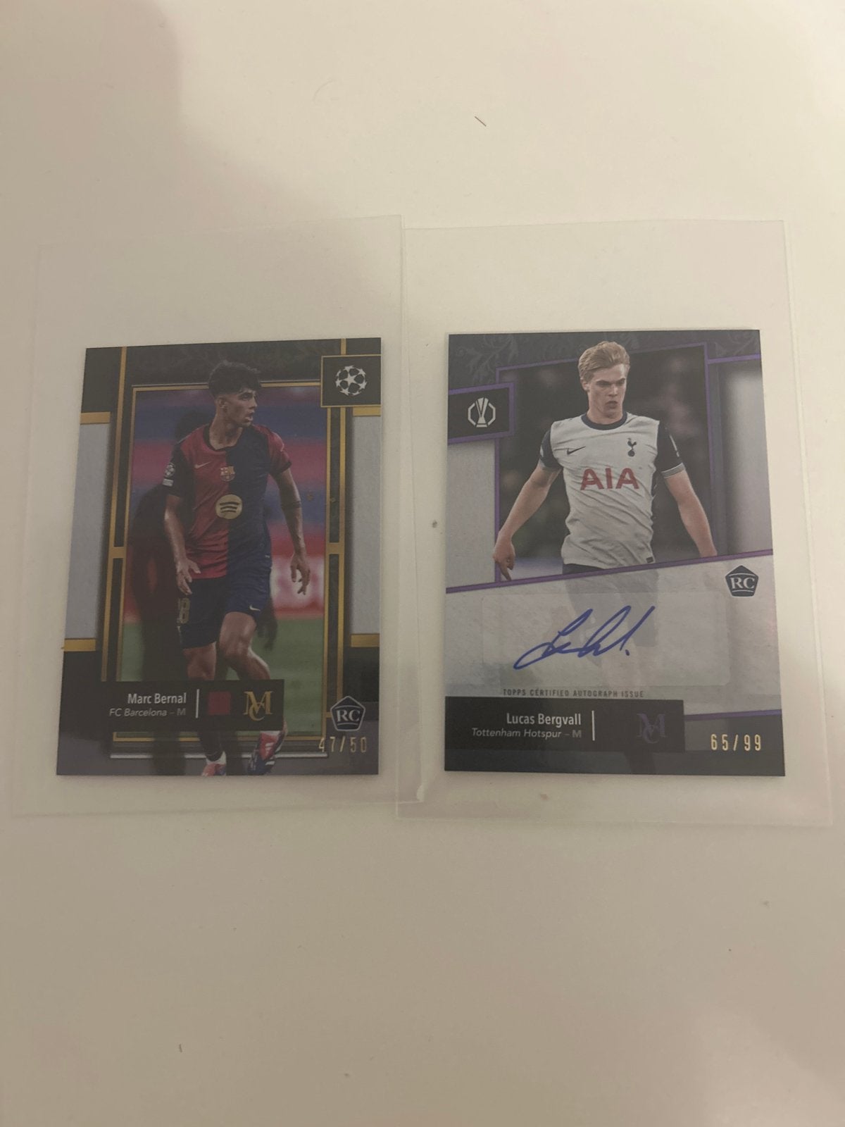Topps Museum Collection Lucas Bergvall & Marc Bernal kaarten, Ophalen, Zo goed als nieuw, Buitenlandse clubs, Spelerskaart