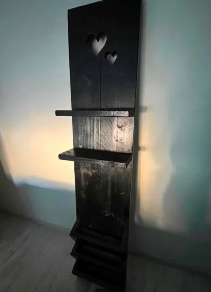Wandbord - hout - zwart - 38cm b x 170cm h, Huis en Inrichting, Ophalen