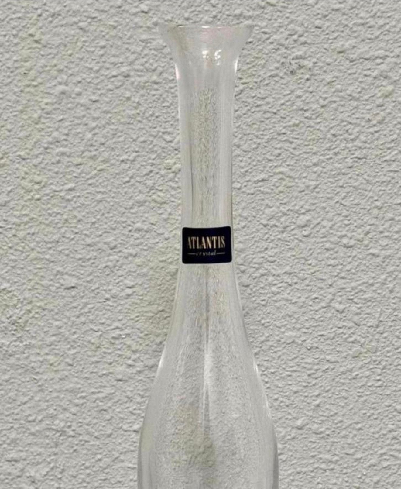 Hoge vintage Atlantis kristallen vaas 40CM knopvaas bud vase, Ophalen of Verzenden