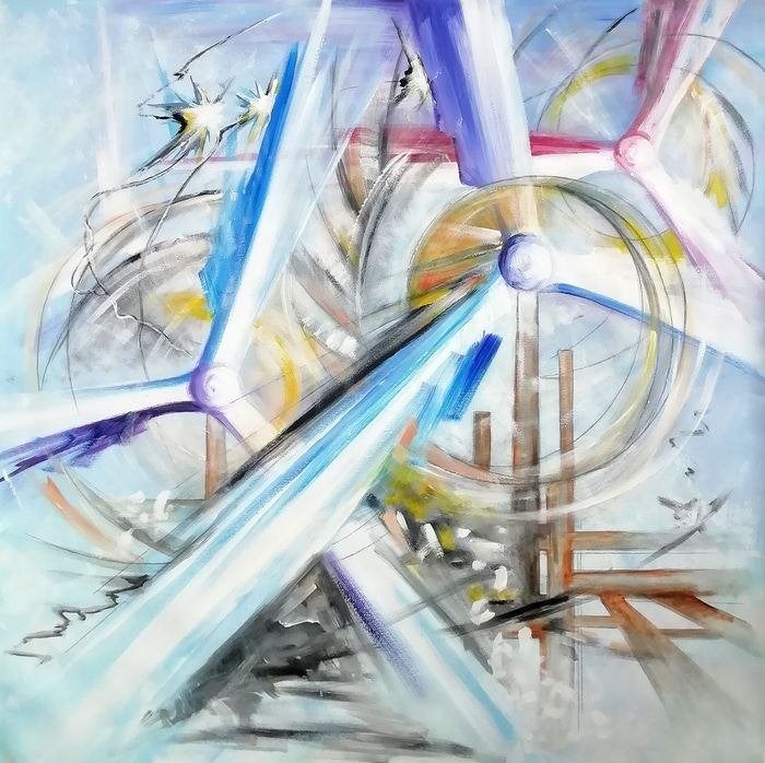 " Hijos del Viento " Acrylschilderij uit 2010 van Oleg Shovk, Ophalen of Verzenden, Handgeschilderd, Acrylverf, Overig onderwerp