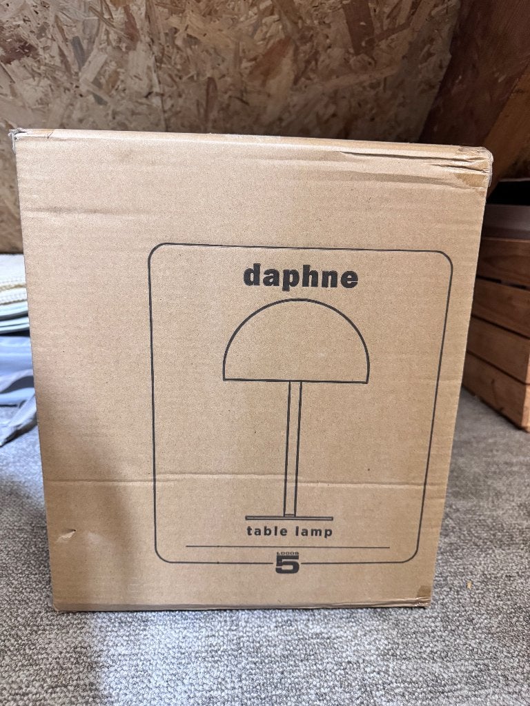 Daphne Tafellamp - Lichtgrijs, bijna wit (Nieuw in doos), Huis en Inrichting, Met schakelaar, Nieuw, Grijs, 46 cm