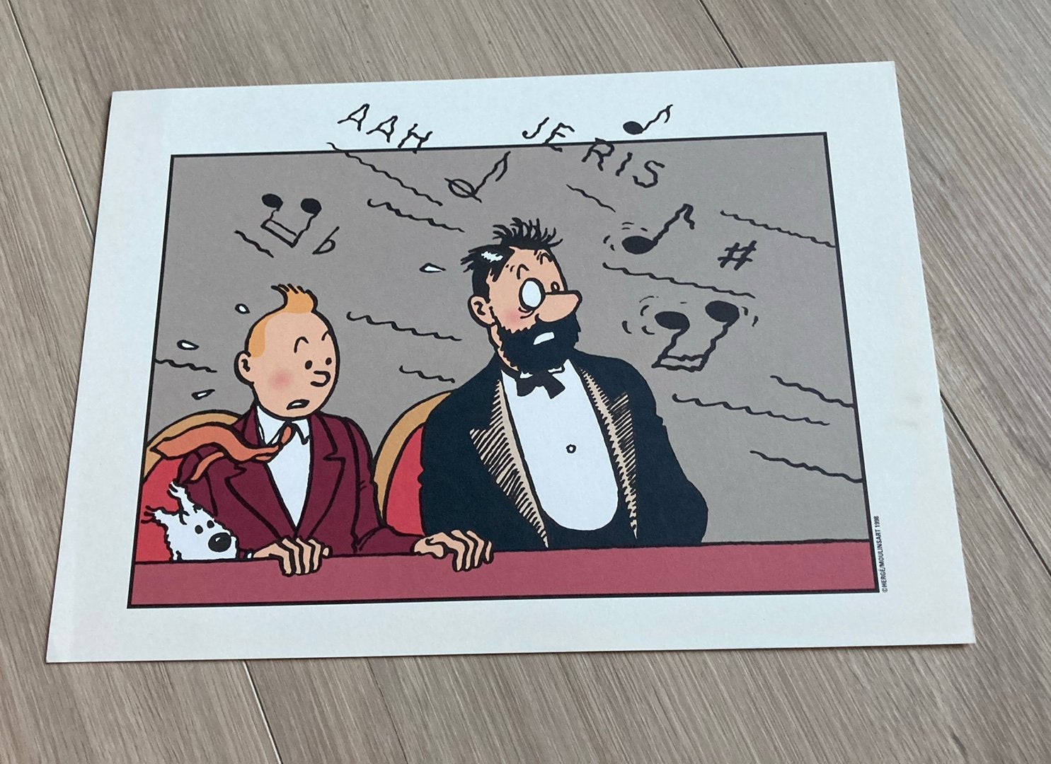 Mooie a4 prent van Kuifje in de opera, Verzenden, Zo goed als nieuw, Overige onderwerpen