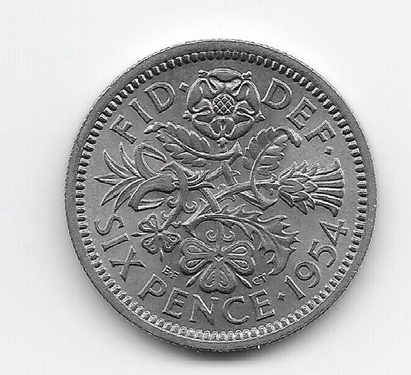 Verenigd Koninkrijk 6 pence 1954 KM# 903, Postzegels en Munten, Verzenden, Overige landen, Losse munt