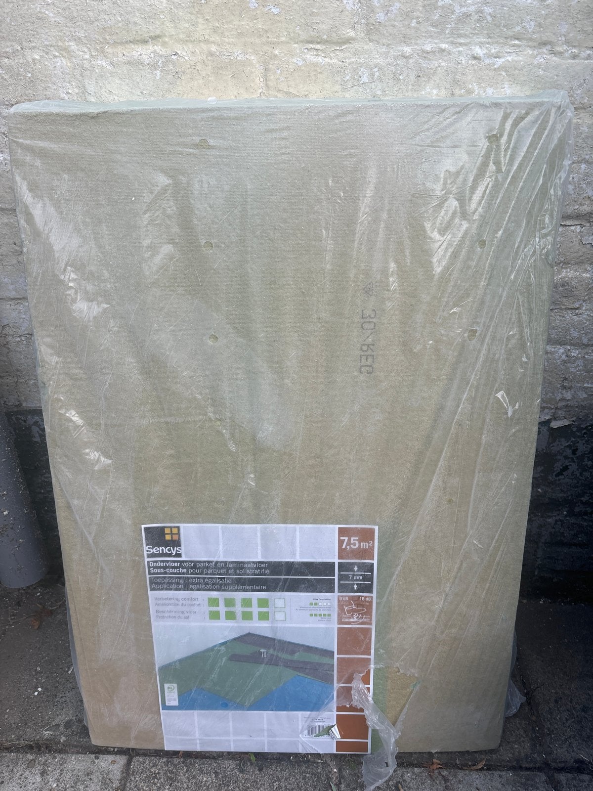Sencys ondervloer voor laminaat, 7.5m², nieuw, Doe-het-zelf en Verbouw, Ophalen, Overige materialen, 4 tot 8 cm, Nieuw