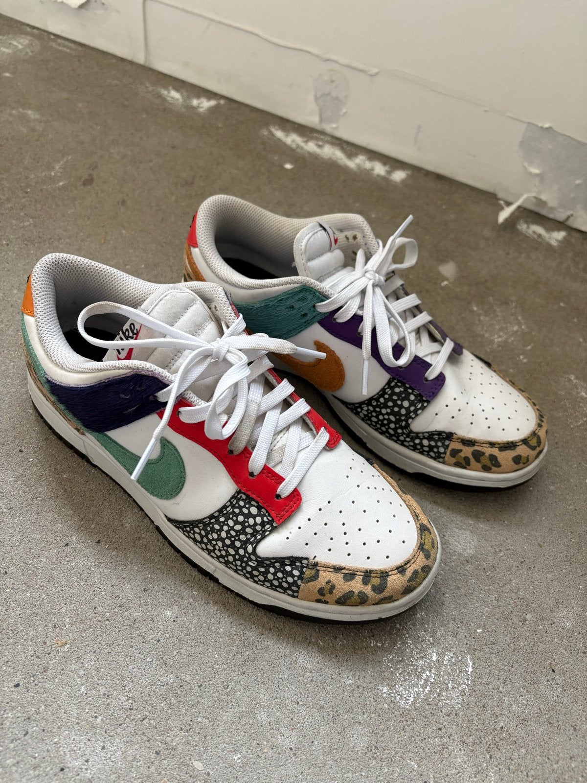 Nike Dunk Low Safari mix sneakers maat 41, Ophalen, Gedragen, Overige kleuren, Sneakers of Gympen