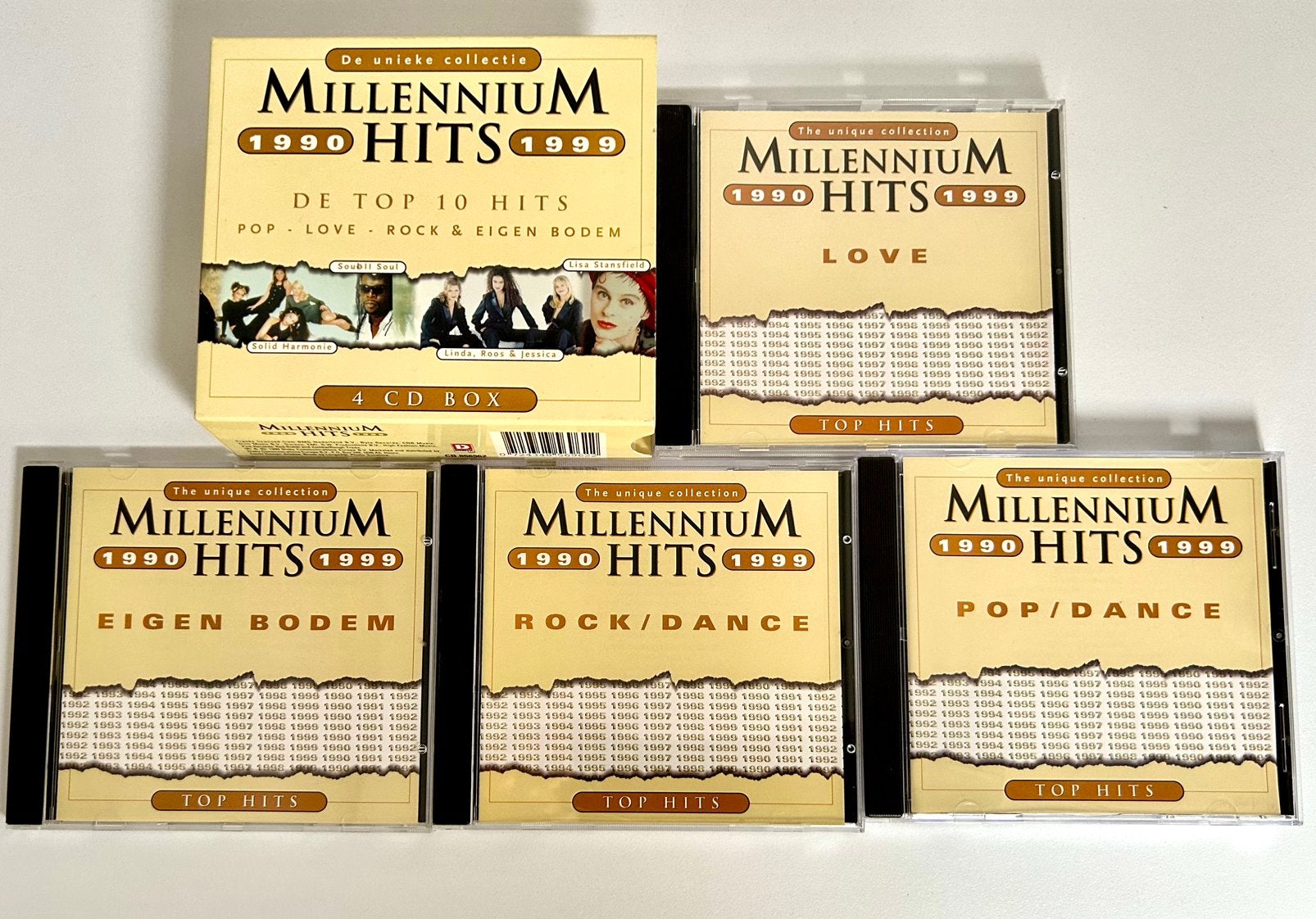 4 CD Box Millennium Hits 1990-1999, Cd's en Dvd's, Boxset, Ophalen of Verzenden, Zo goed als nieuw, Pop