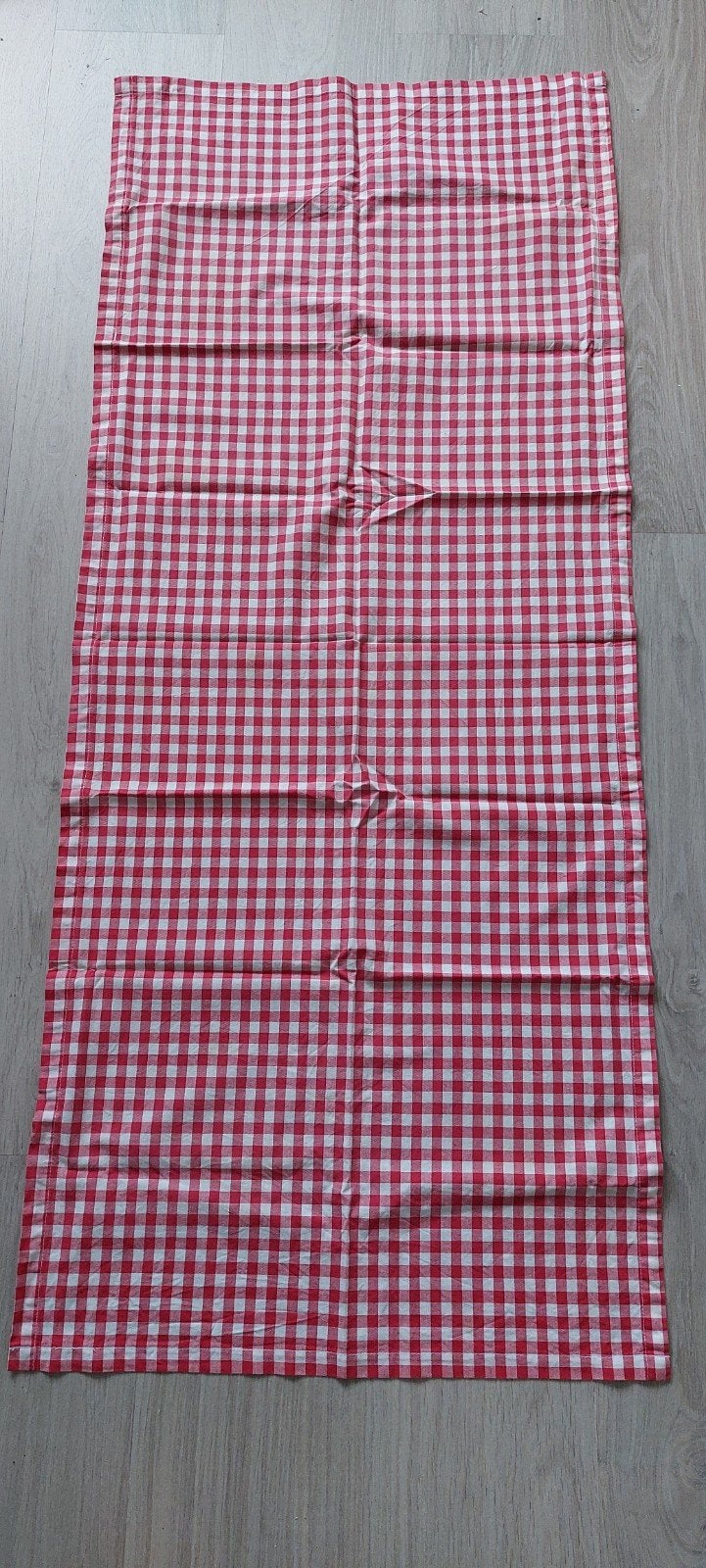 tafelloper rood wit geblokt, Ophalen of Verzenden, Rechthoek