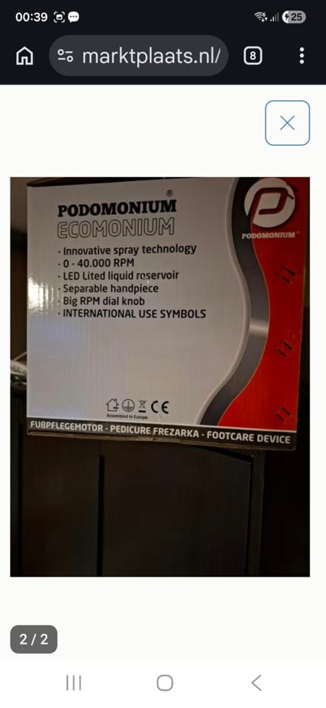Podomonium Ecomonium Pedicuremotor - Nieuw in doos, Ophalen of Verzenden, Nieuw, Hand- en Voetverzorging