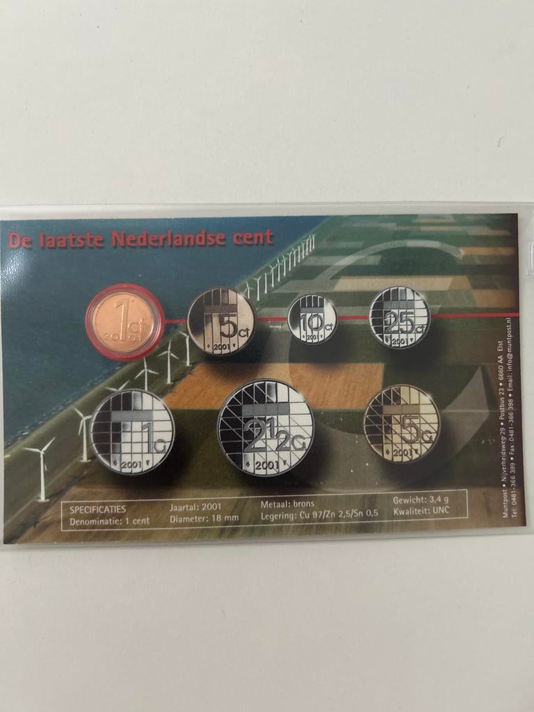 De laatste Nederlandse cent - 2001, Postzegels en Munten, Munten | Nederland, Ophalen of Verzenden, Koningin Beatrix, 1 cent, Losse munt
