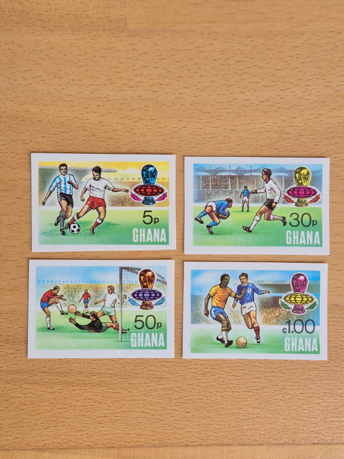 Ghana 1974 voetbal (ongetand), Ophalen of Verzenden, Overige landen, Postfris