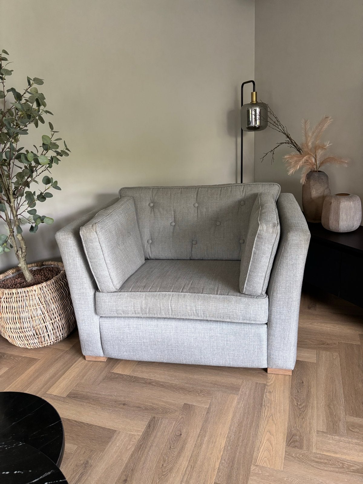 Comfortabele 1,5-zits bank / loveseat fauteuil stoel, Huis en Inrichting, Fauteuils, Ophalen, Gebruikt, 75 tot 100 cm, Landelijk