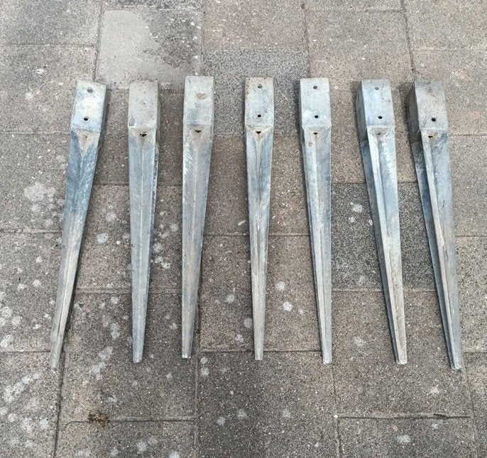 7x Tuinpaalhouder tuinpaalbevestiging paalpunthouder, Ophalen, Gebruikt, 50 tot 100 mm, Overige typen