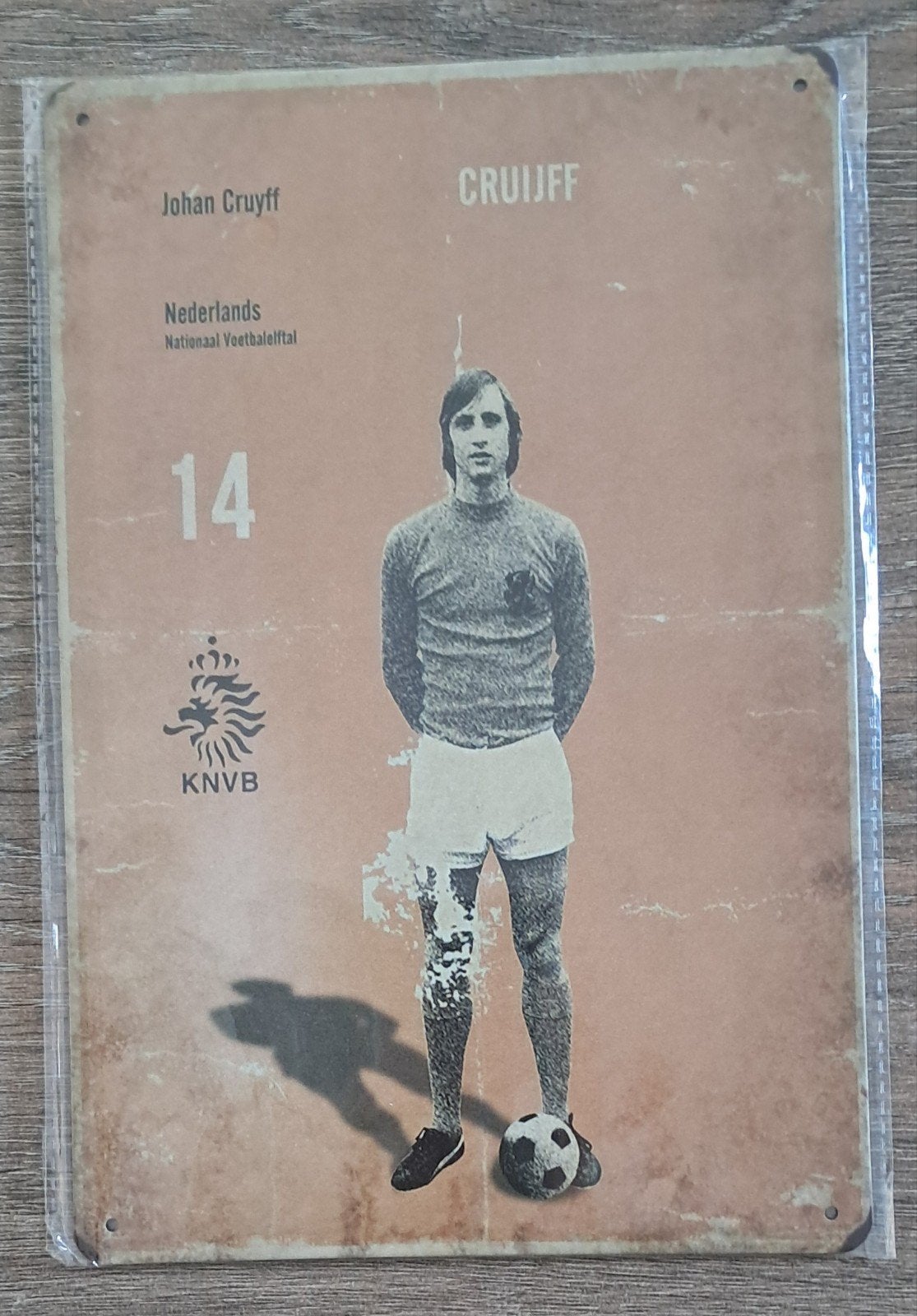 Johan Cruijff KNVB Metalen Plaat - Nederlands Elftal, Verzamelen, Ophalen of Verzenden, Nieuw, Overige sporten, Poster, Plaatje of Sticker