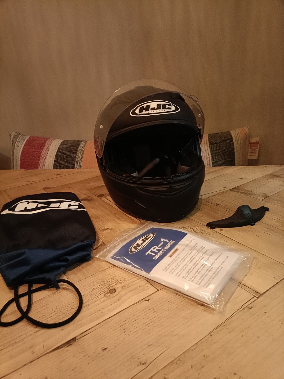 Matzwarte integraalhelm maat S dames of heren, Dames, HJC, Ophalen of Verzenden, Integraalhelm