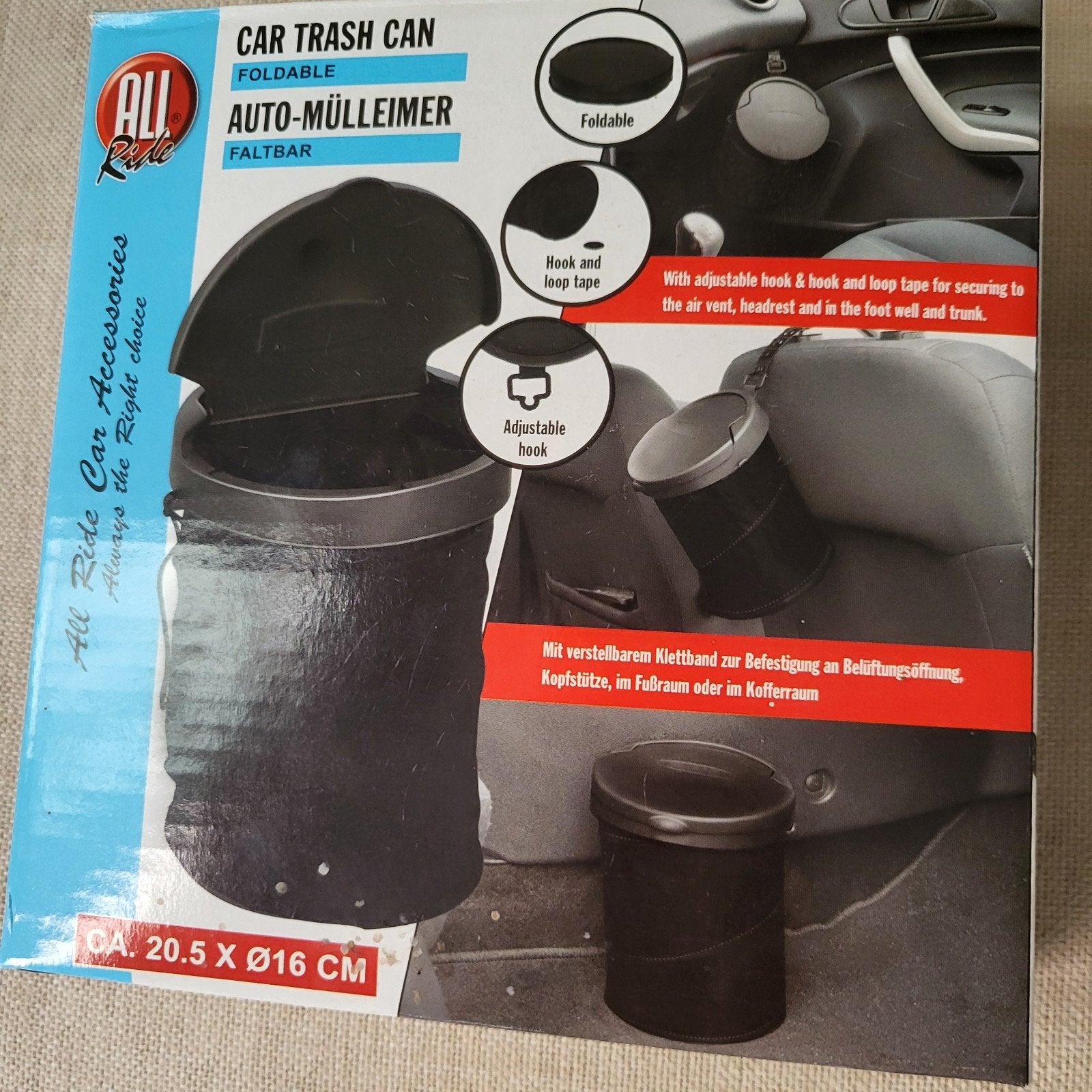Opvouwbare Auto Prullenbak - All Ride, Ophalen of Verzenden, Nieuw