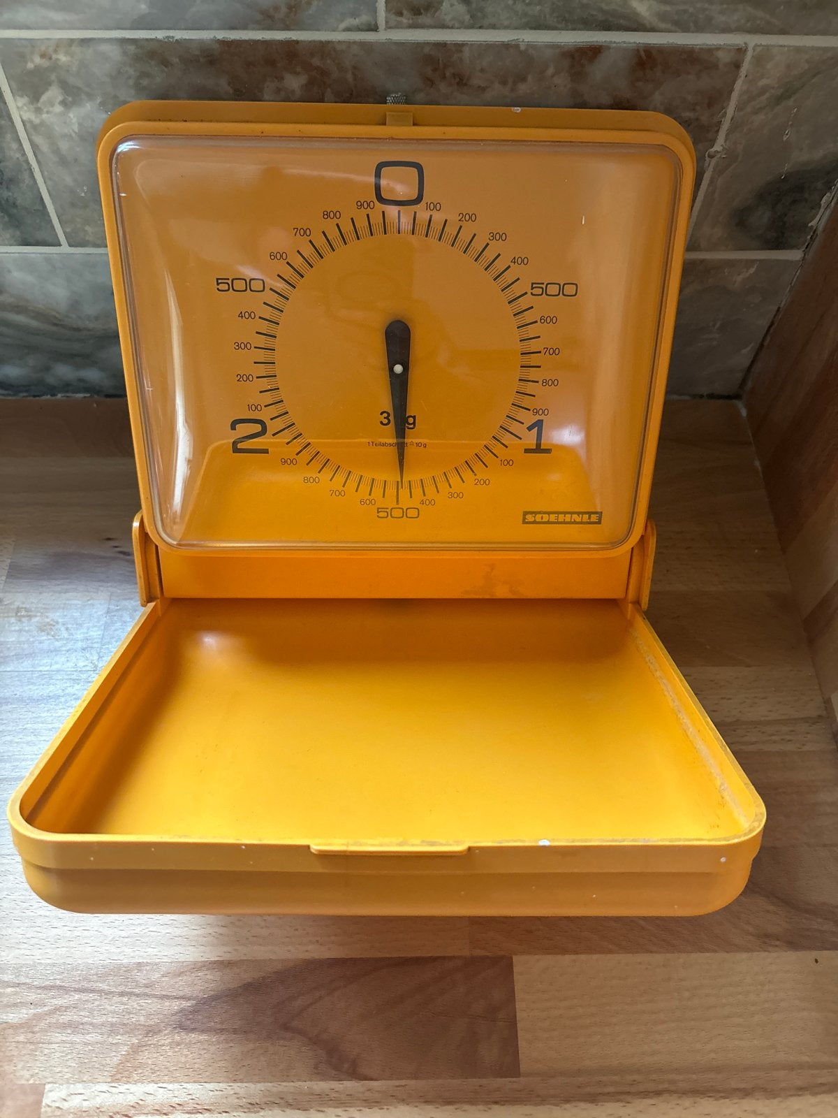 Vintage Soehnle keukenweegschaal - Oranje jaren 70, Ophalen of Verzenden, Gebruikt
