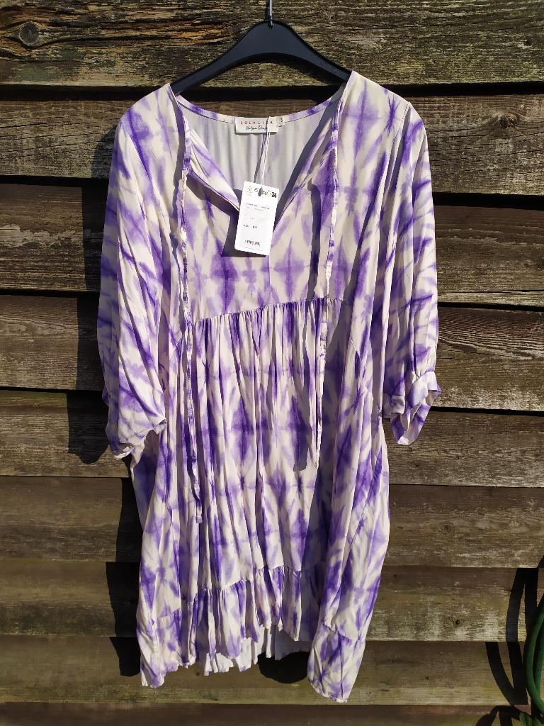 Lolaliza jurk, Ibiza Style, zwierig, nieuw, wit/lila, 44, XL, Wit, Maat 42/44 (L), Nieuw, Ophalen of Verzenden