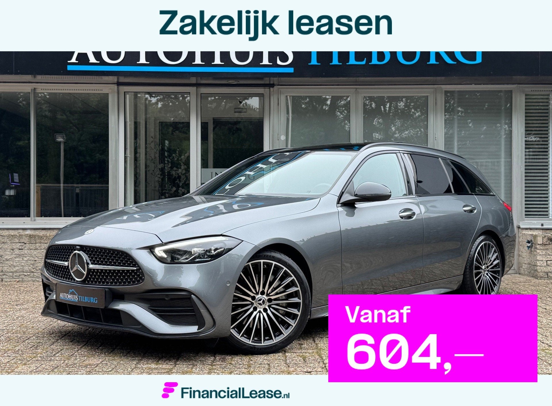 Mercedes-Benz C-klasse 200 AMG Pano Night Sfeer Camera, Automaat, Dealer onderhouden, Gebruikt, Zwart