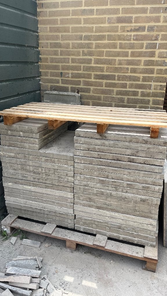 Tuintegels Silver Gray 60x60, Tuin en Terras, Tegels en Klinkers, Ophalen, Gebruikt, 10 m² of meer, Beton