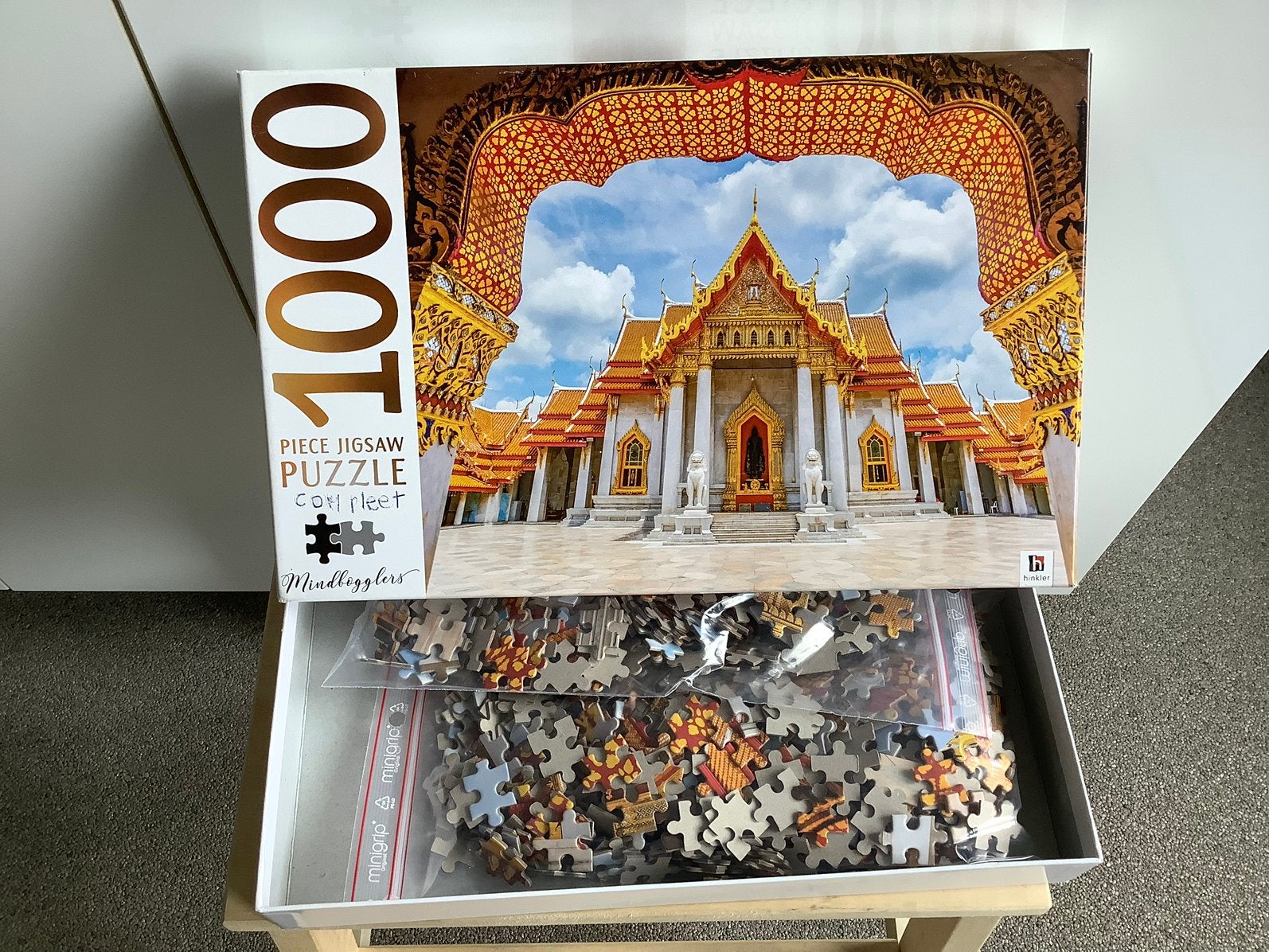 Puzzel Thailand Marmeren Marble Tempel Azië Hightlight, Ophalen of Verzenden, 500 t/m 1500 stukjes, Zo goed als nieuw, Legpuzzel