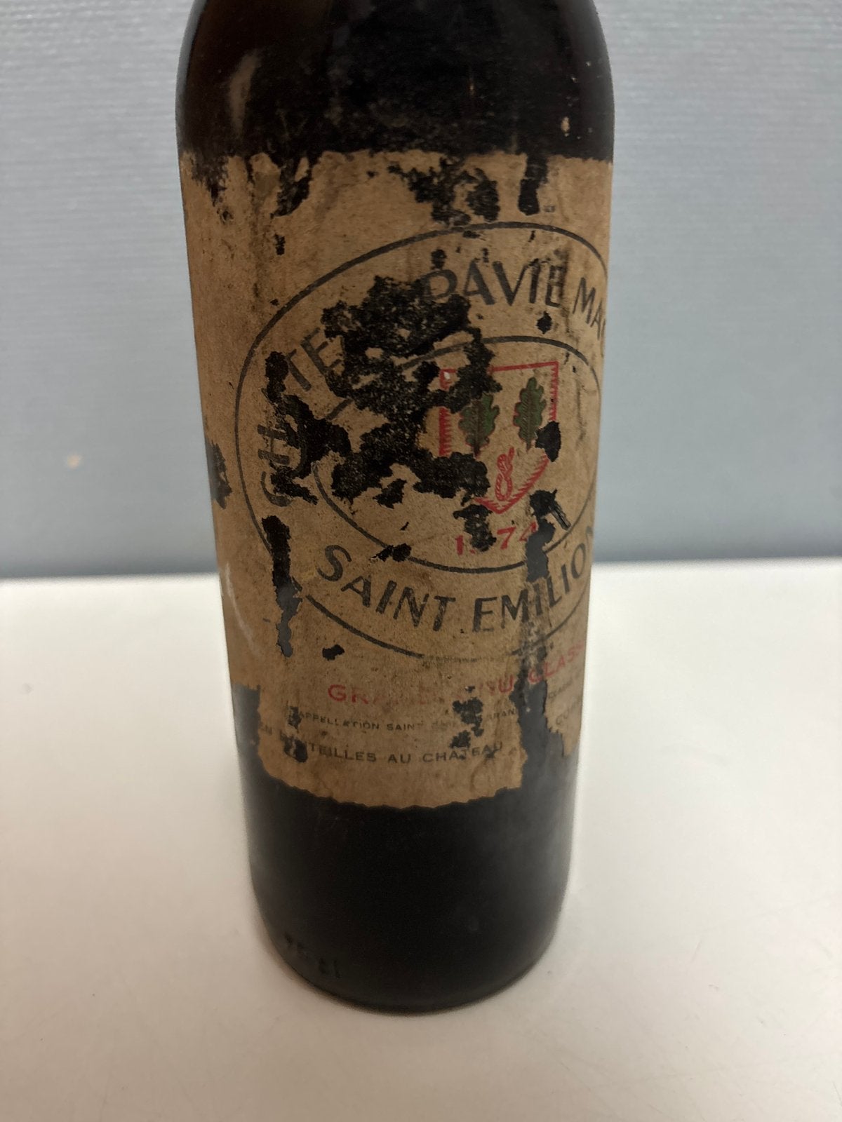 Château Pavie Macquin Saint-Émilion Grand Cru Classé 1974, Verzamelen, Gebruikt, Frankrijk, Ophalen of Verzenden, Rode wijn