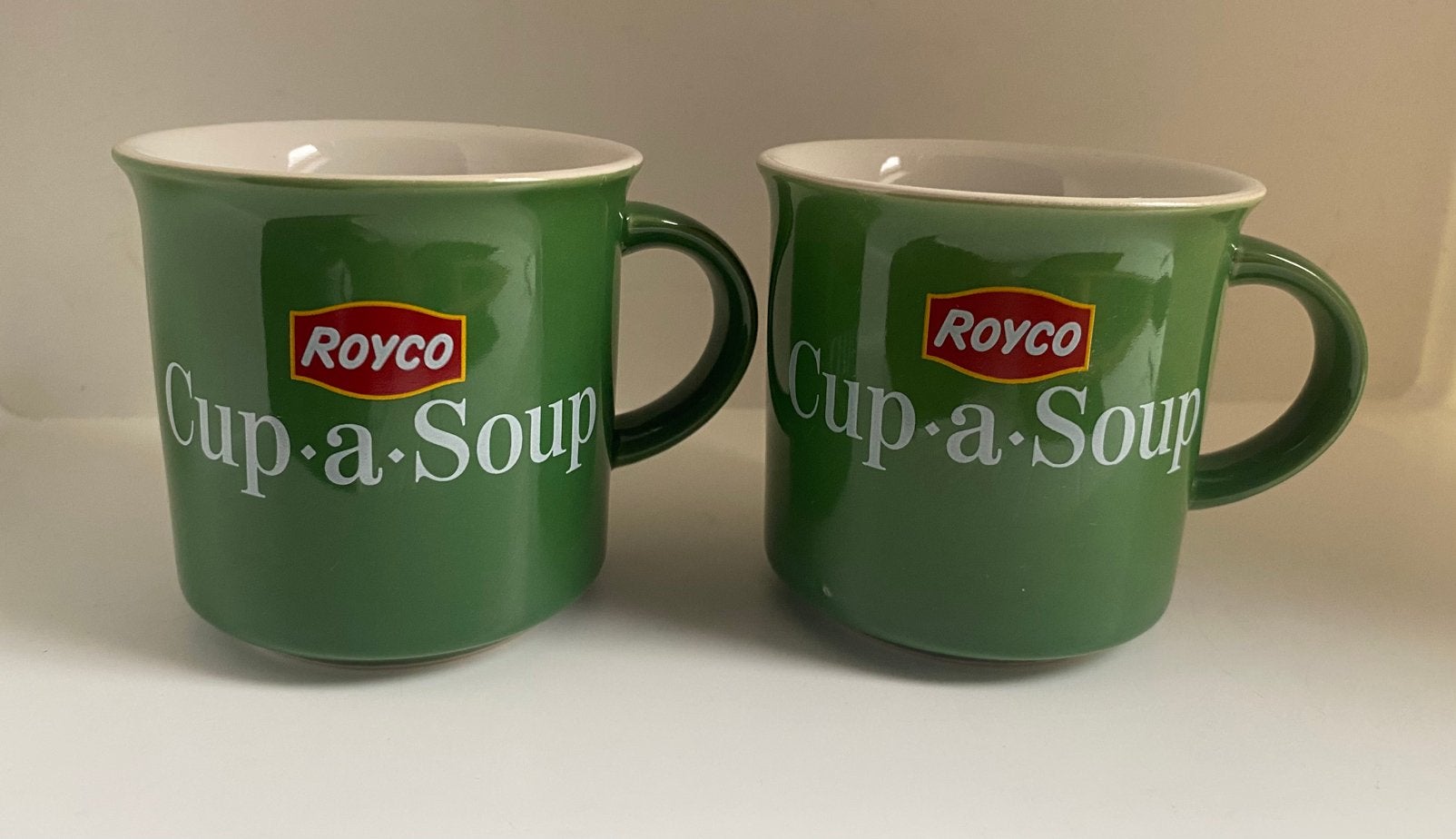 2 Royco Cup•a•Soup mokken. Hoogte 8 cm., Overige materialen, Overige merken, Zo goed als nieuw, Overige stijlen